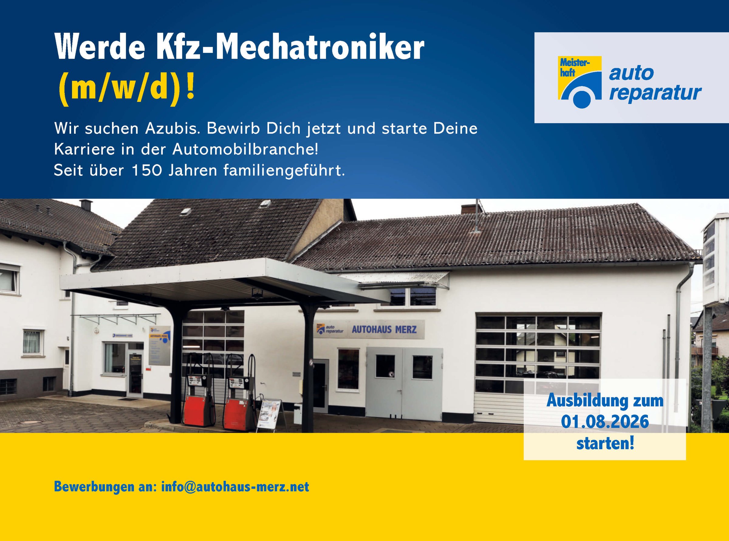 Stellenanzeige beim Autohaus Merz Kfz-Mechatroniker Bild - Stellenanzeige beim Autohaus Merz Kfz-Mechatroniker